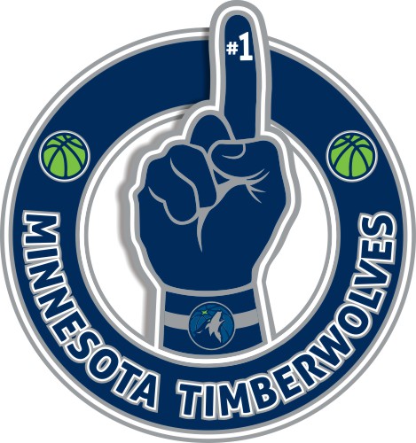 Number One Hand Minnesota Timberwolves logo vinyl decal